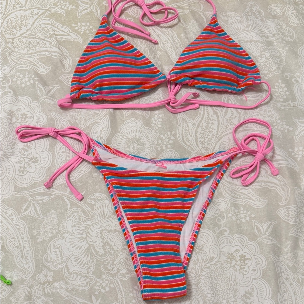 Fashion Nova Multicolor Striped Bikini